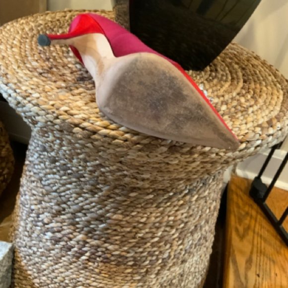 JIMMY CHOO SATIN PUMP WITH PEARLS SZ 38.5 SHOE - Picture 5 of 5